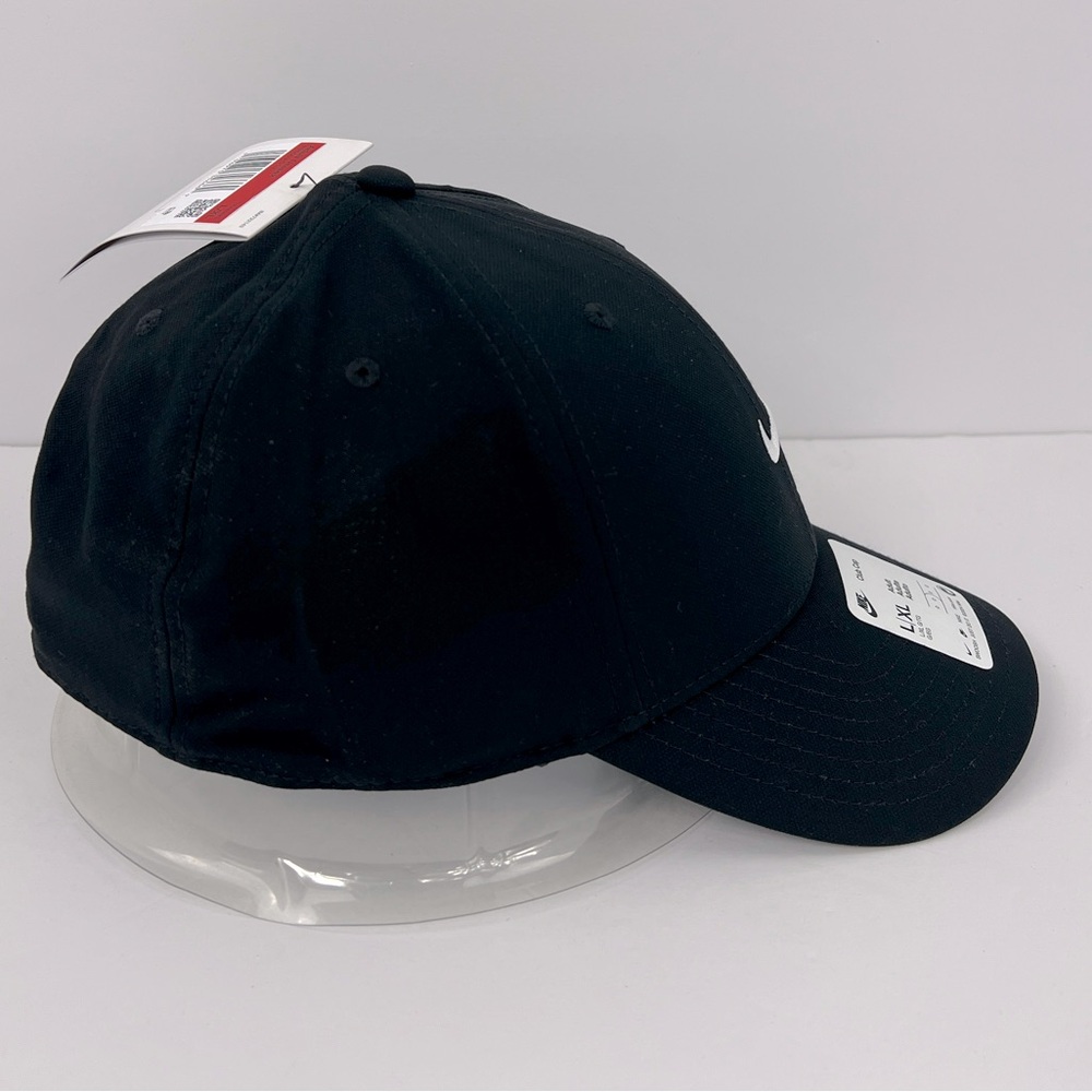 NIKE HAT/CAP UNISEX, JET BLACK, UNISEX, ADJ STRAP, WHITE LOGO EMBROIDERED UNISEX - Picture 5 of 15